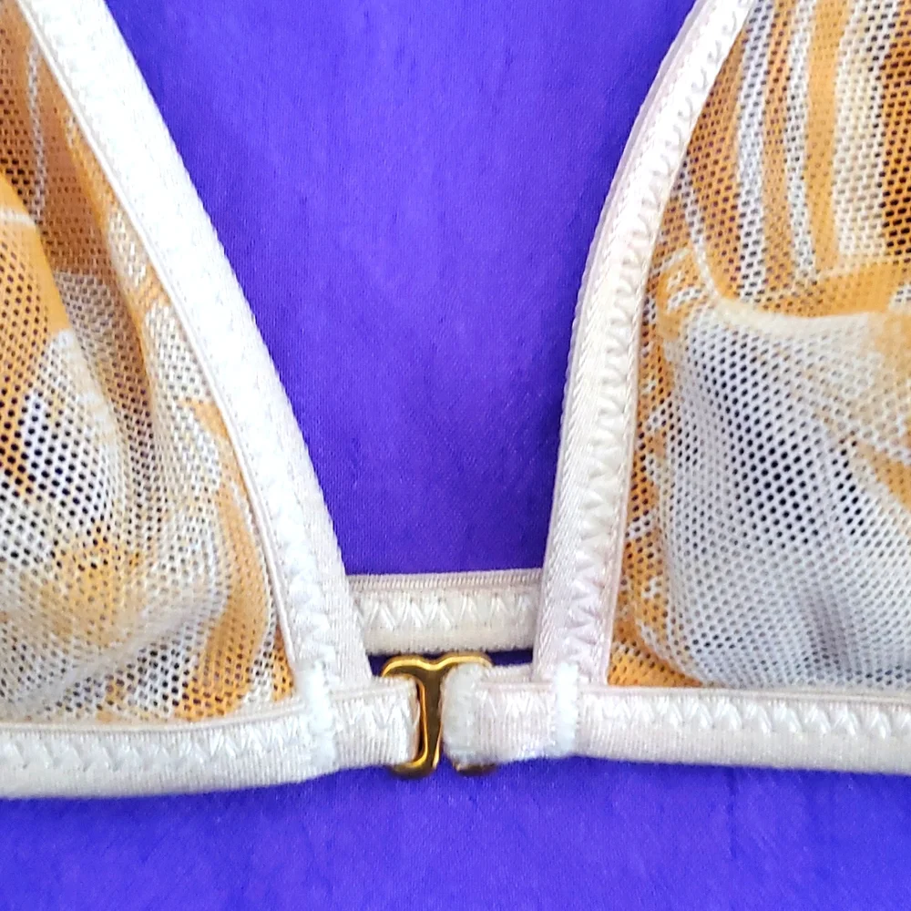 Victoria's Secret sheer front closure Orange size large bralette bra - Picture 3 of 13